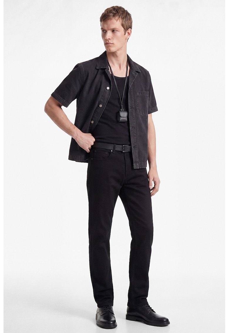 Blugi skinny cu talie medie - Negru