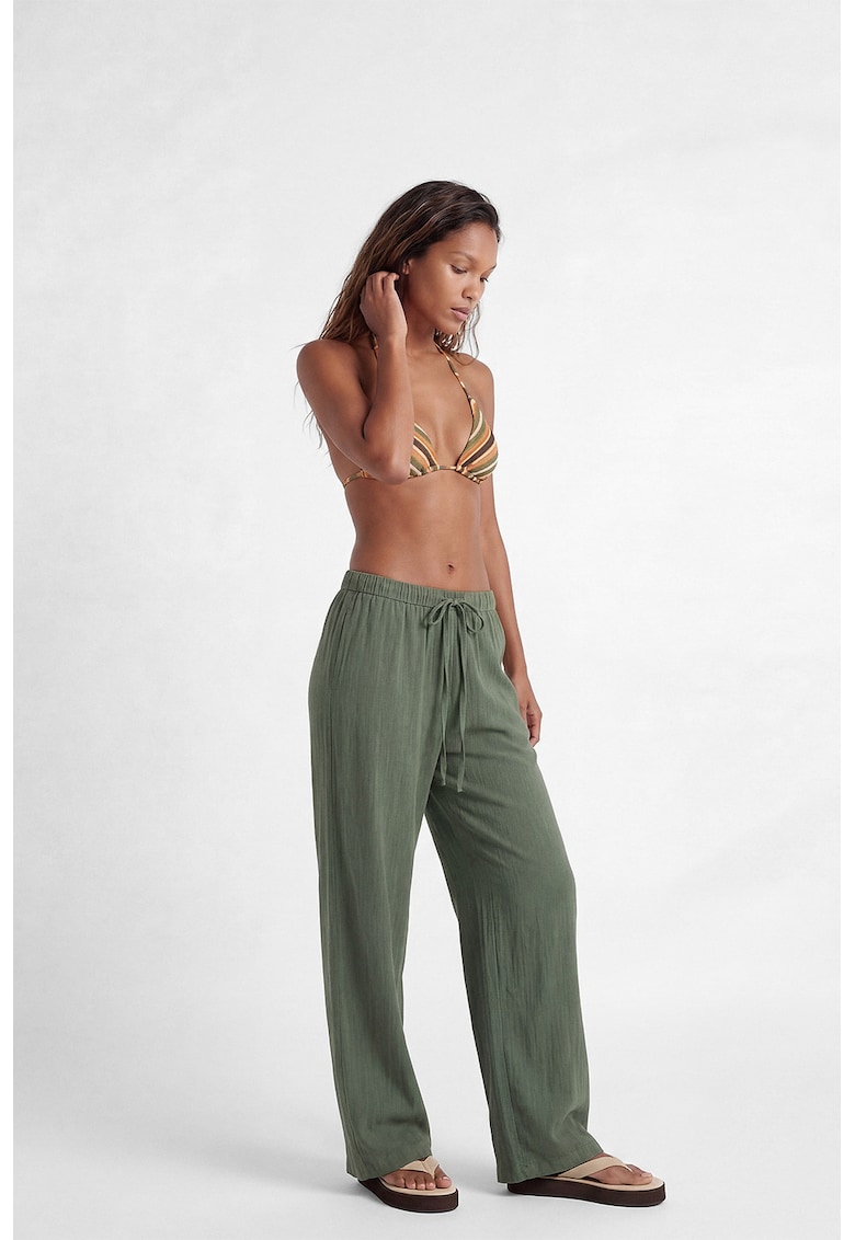 Pantaloni muslin cu croiala ampla - Verde fistic