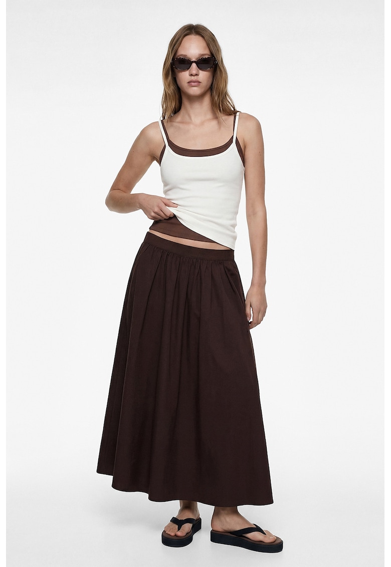 Top slim fit cu bretele subtiri - Alb murdar