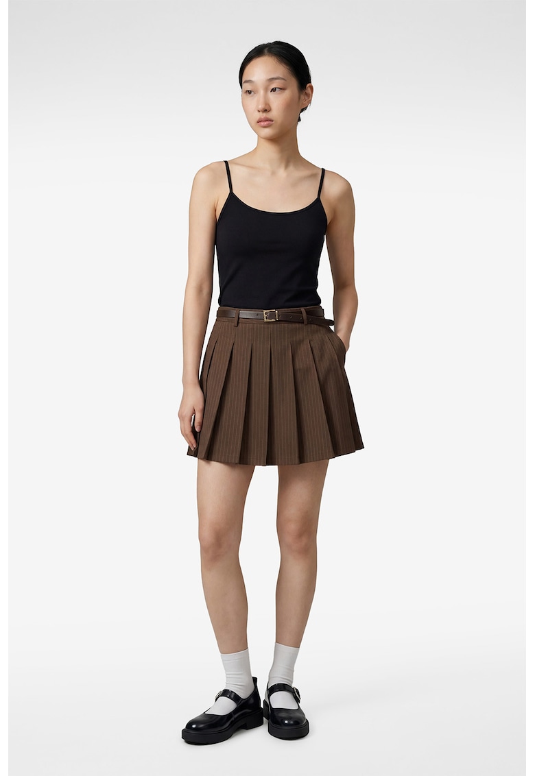 Top slim fit cu bretele subtiri - Negru