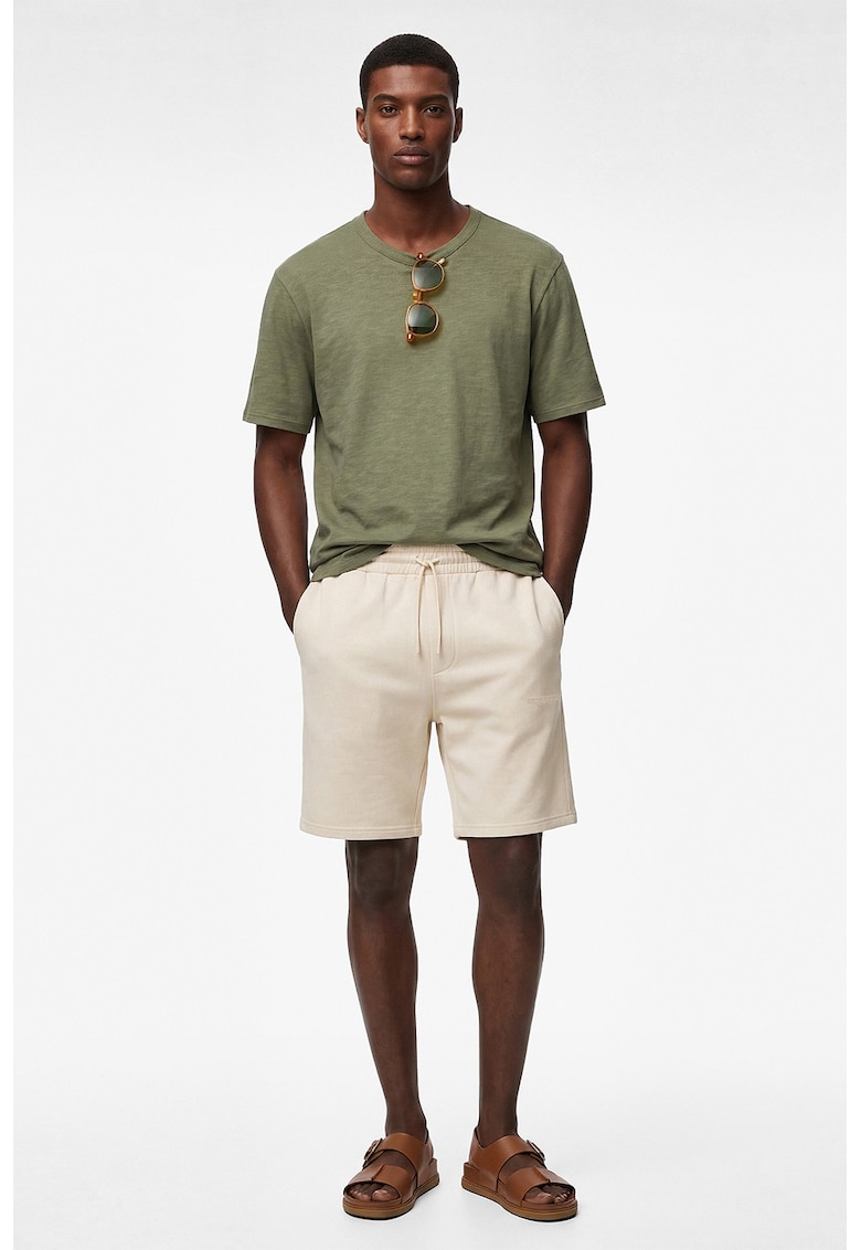 Pantaloni de trening scurti regular fit - Crem