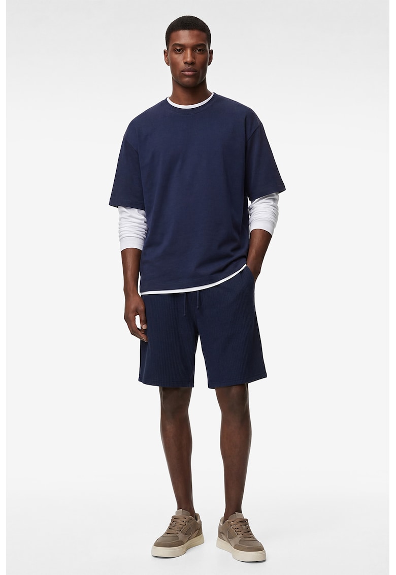 Pantaloni scurti cu snururi - Bleumarin