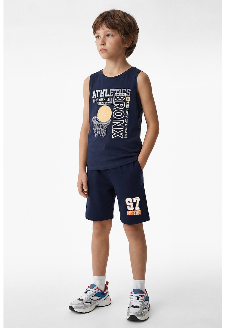 Pantaloni scurti din bumbac - Bleumarin