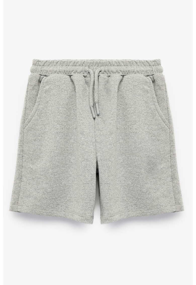 Pantaloni scurti din amestec de bumbac - Gri marmorat