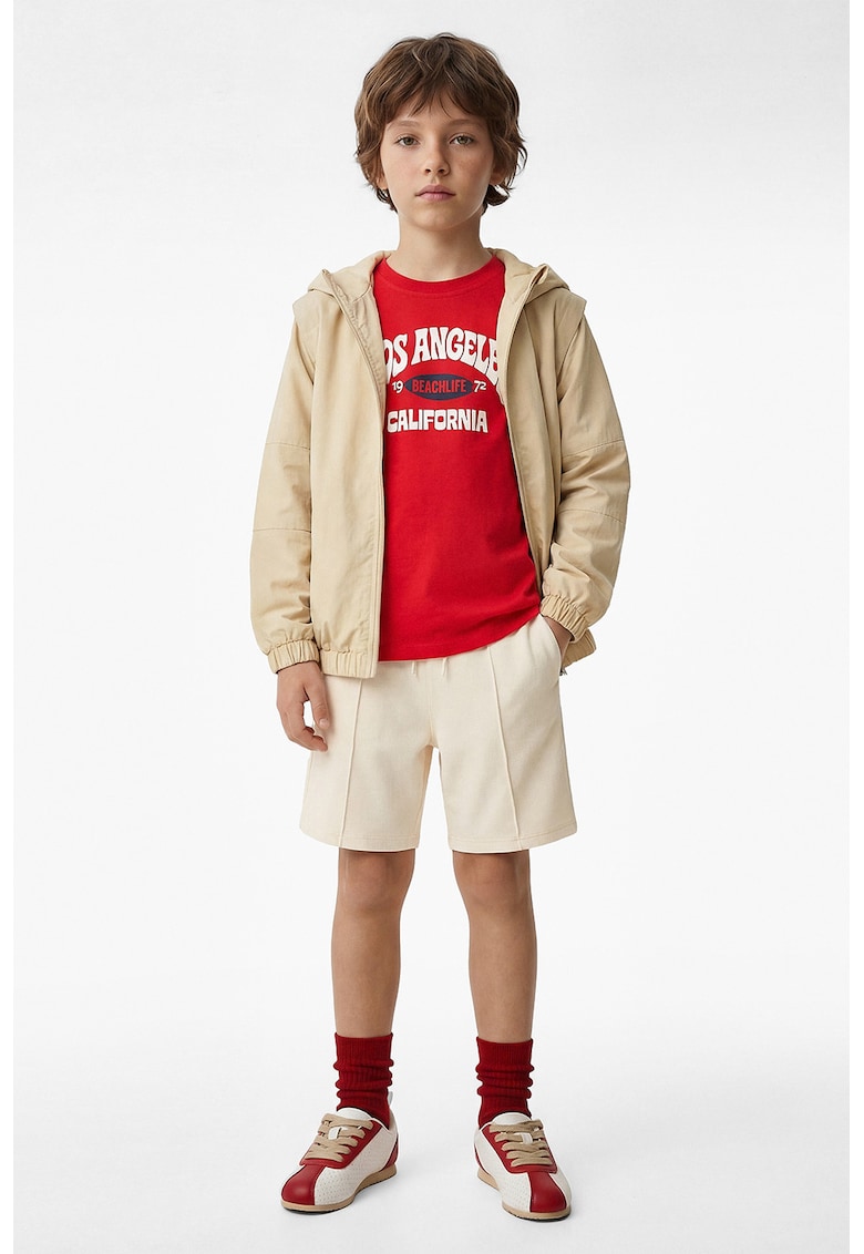 Pantaloni scurti din amestec de bumbac cu buzunare laterale - Alb fildes