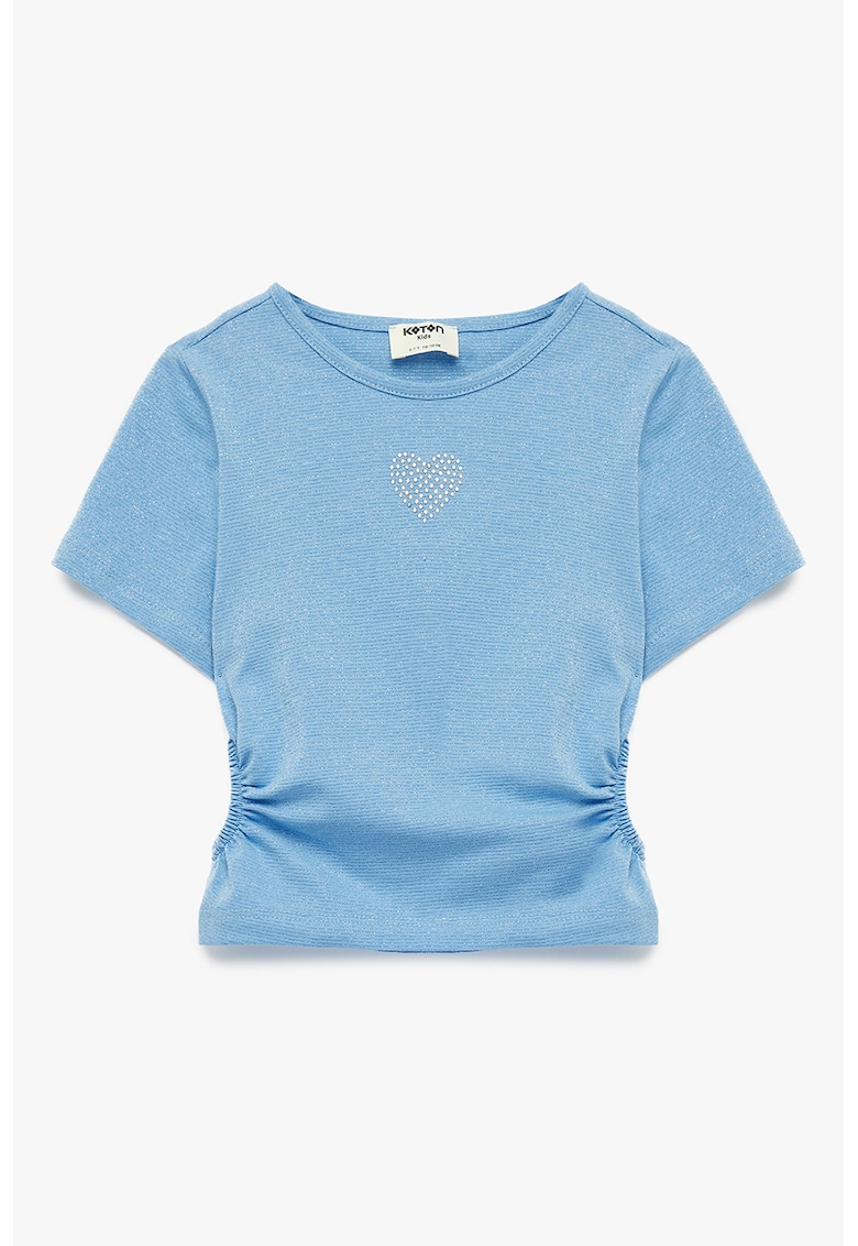 Bluza slim fit cu decupaje laterale - Albastru pastel