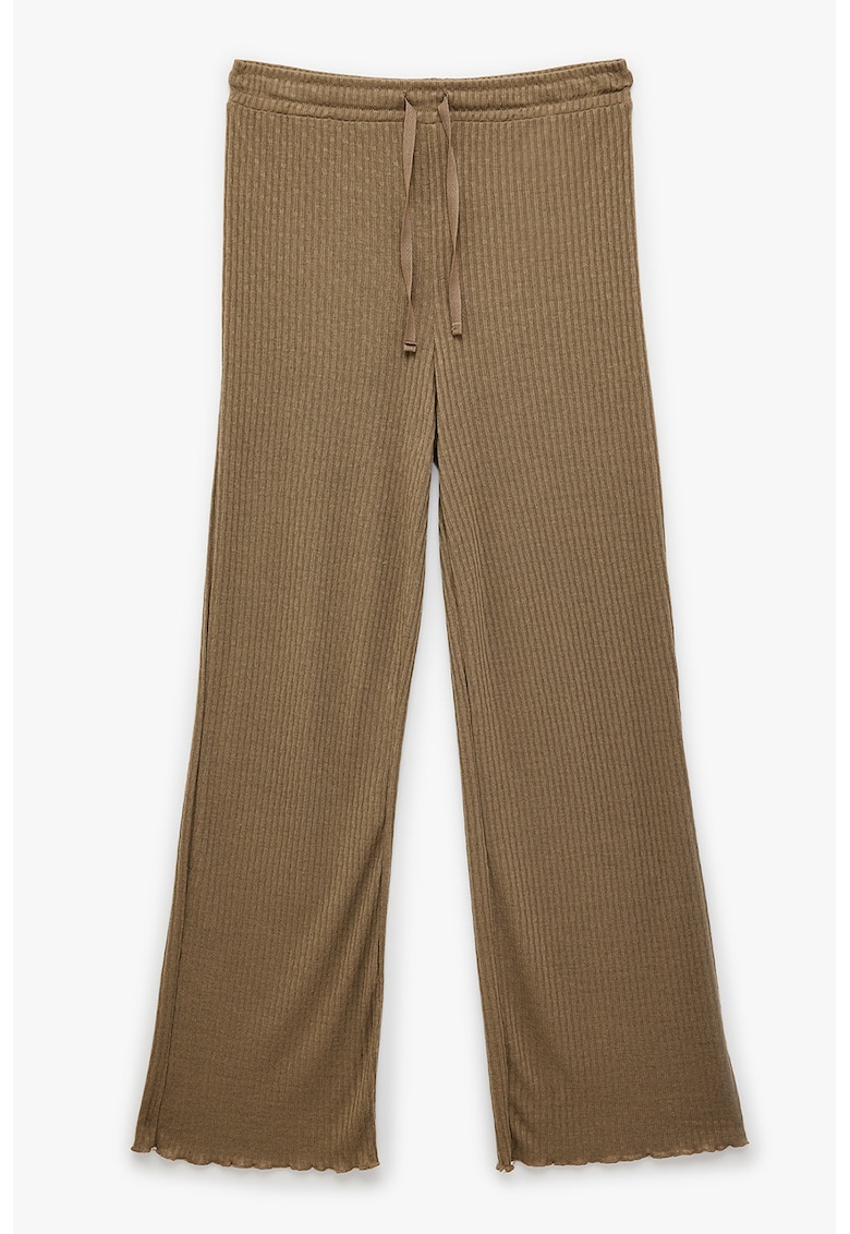 Pantaloni de pijama cu snururi de ajustare - Maro taupe deschis