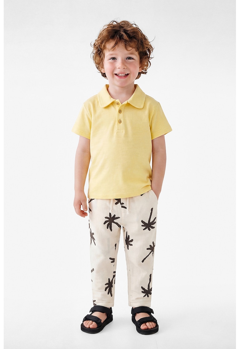 Tricou polo din bumbac - Galben deschis
