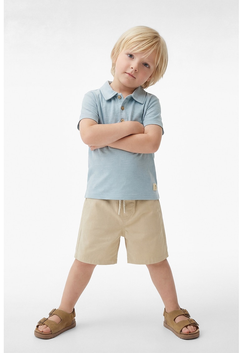 Tricou polo din bumbac - Albastru pastel