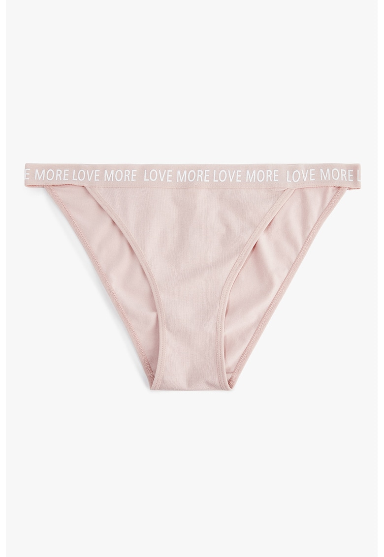 Chiloti cu banda text in talie - Nude rose