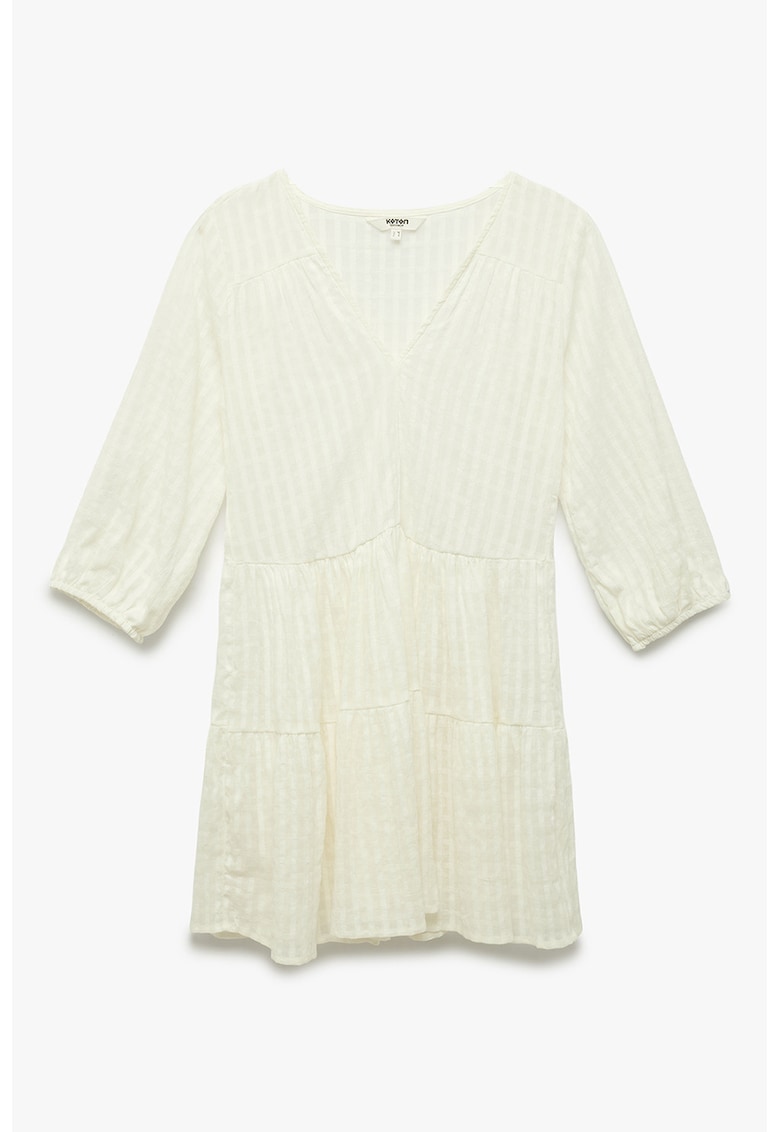 Rochie mini cu decolteu in V - Alb fildes
