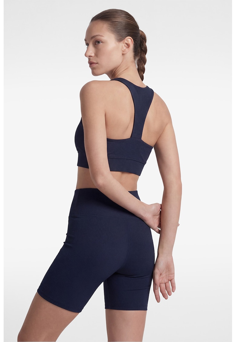 Bustiera sport striata racerback - Bleumarin