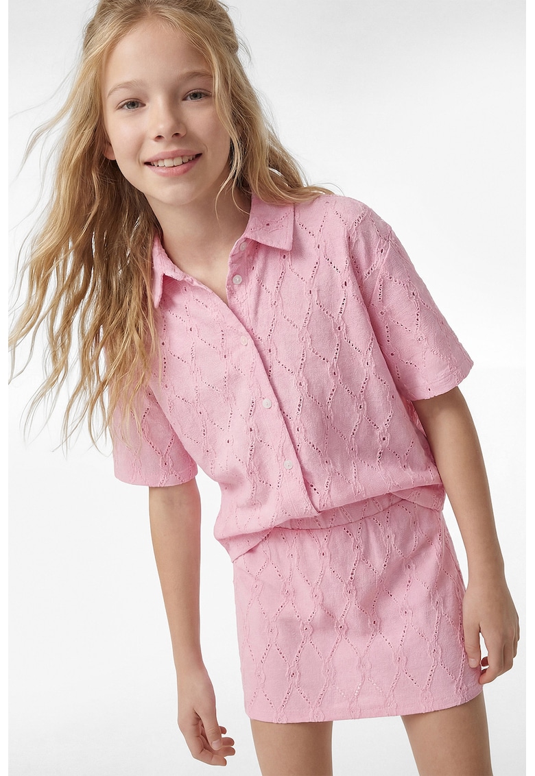 Bluza regular fit cu nasturi - Roz