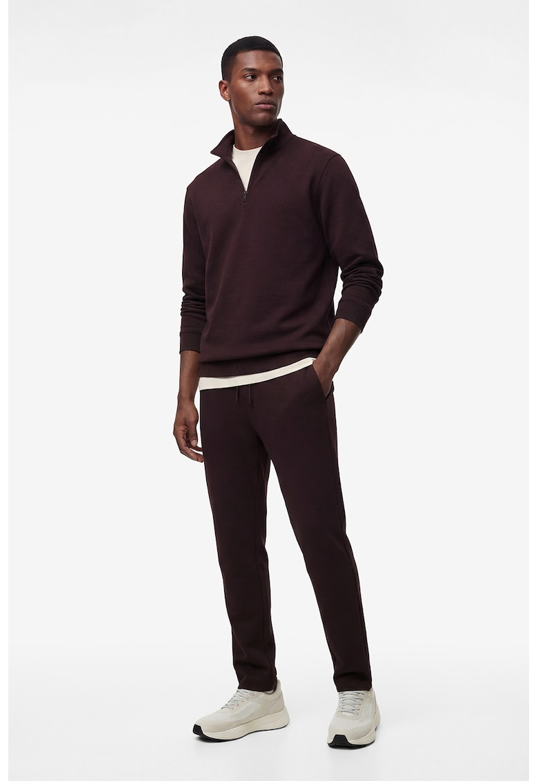 Pantaloni de trening din amestec de bumbac cu snur - Visiniu inchis