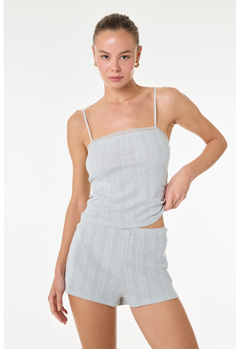 Pantaloni scurti de pijama din bumbac - Alb arctic
