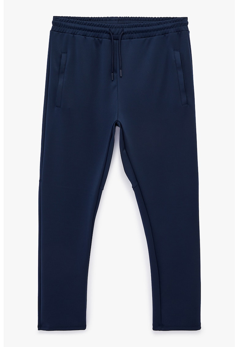 Pantaloni de trening cu snur si buzunare oblice - Bleumarin