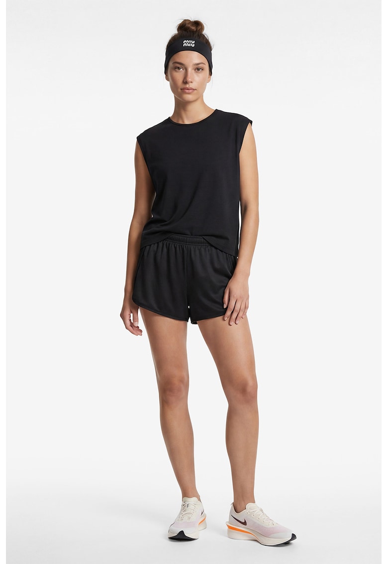 Tricou din amestec de modal cu decolteu rotund - Negru