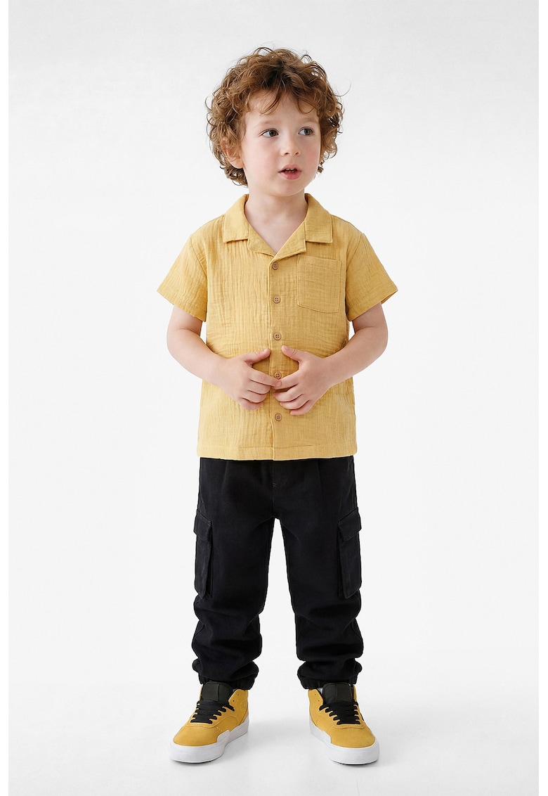 Pantaloni cargo cu talie elastica - Albastru ultramarin