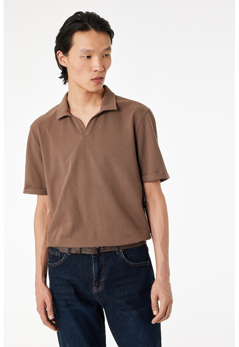 Tricou polo texturat