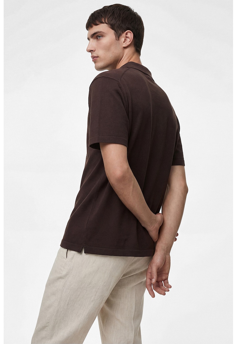 Tricou regular fit cu guler polo - Maro Siena