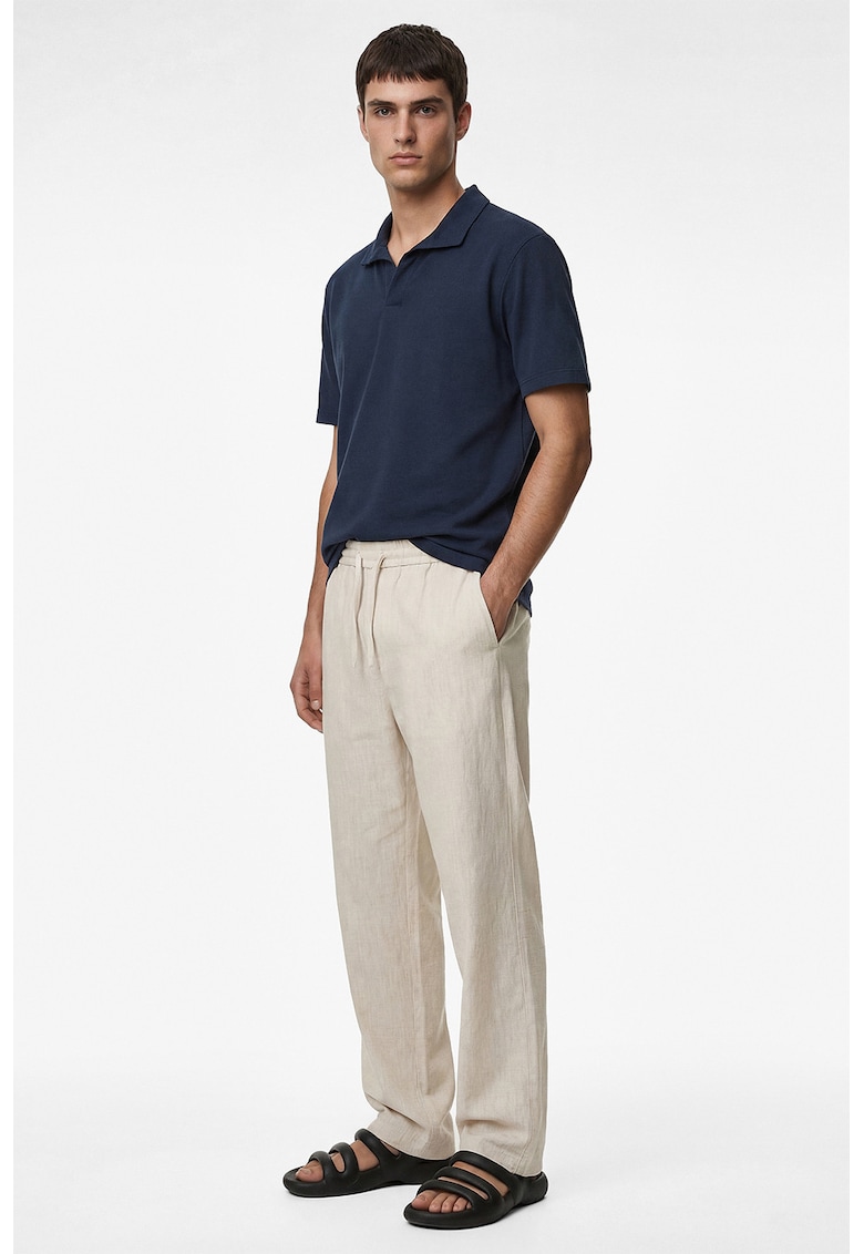 Tricou regular fit cu guler polo