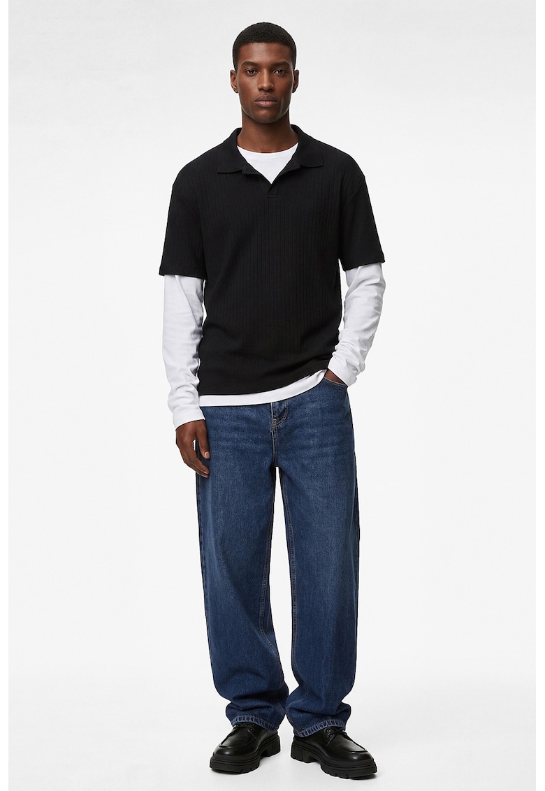Tricou polo de bumbac - Negru