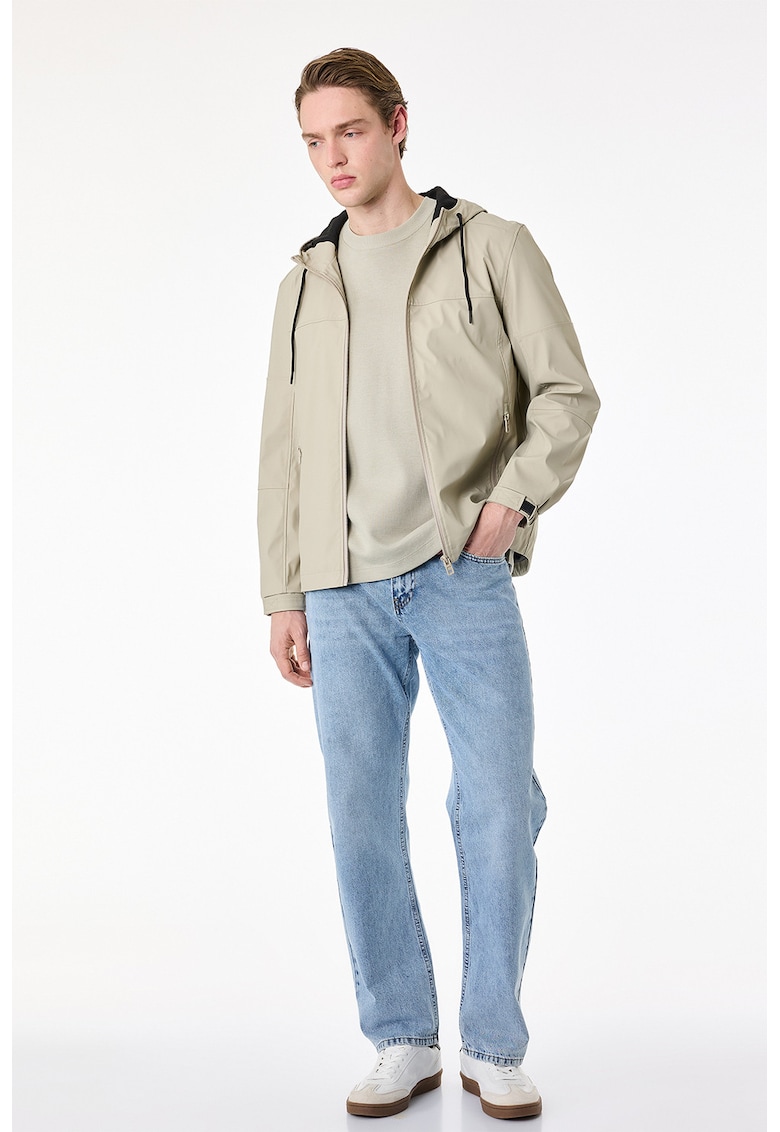Blugi relaxed fit cu talie medie - Albastru deschis