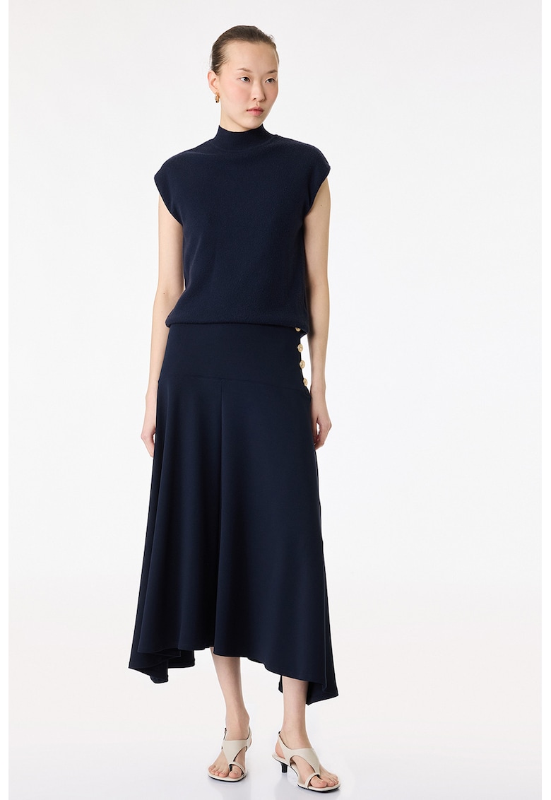 Fusta midi asimetrica - Bleumarin