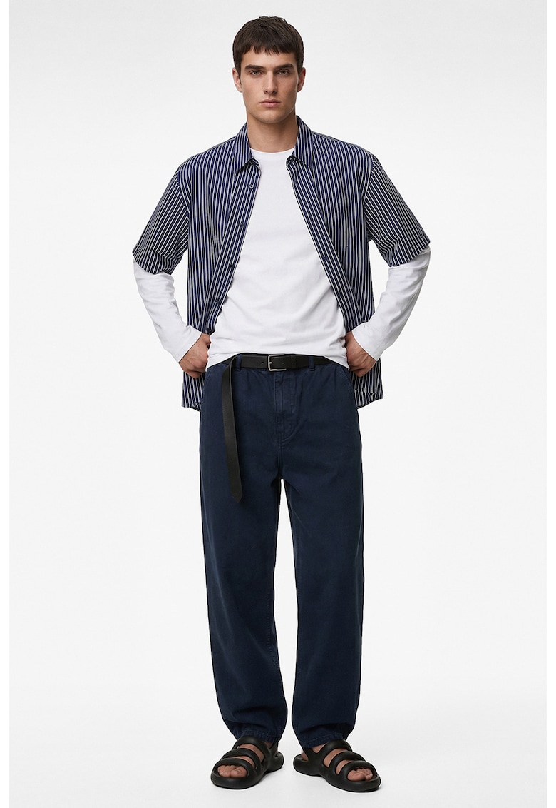 Blugi regular fit cu talie medie - Albastru inchis