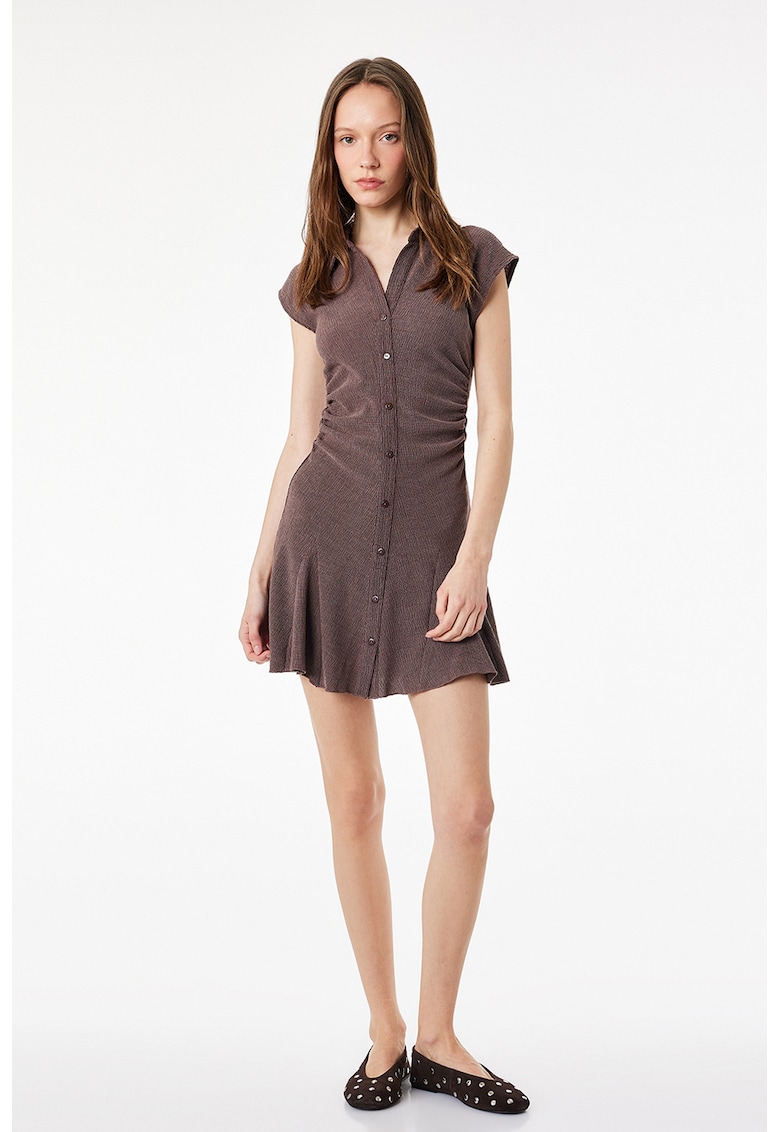 Rochie-camasa scurta - Maro melange
