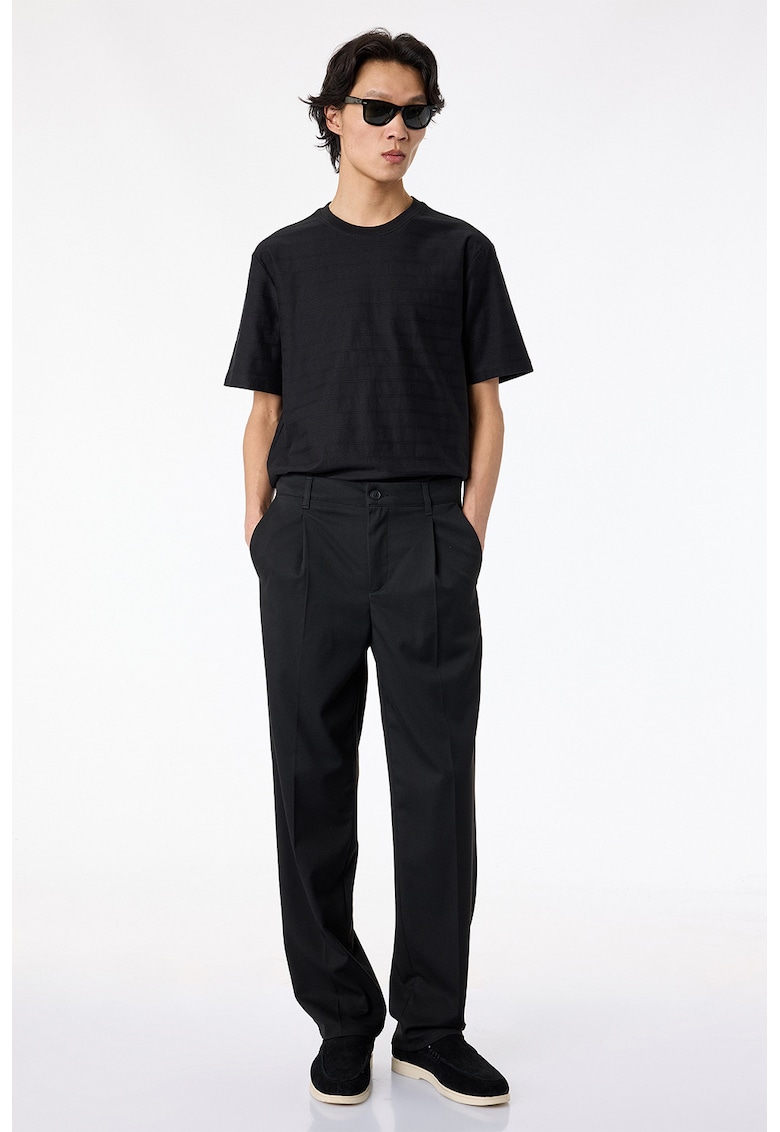 Tricou regular fit de bumbac - Negru