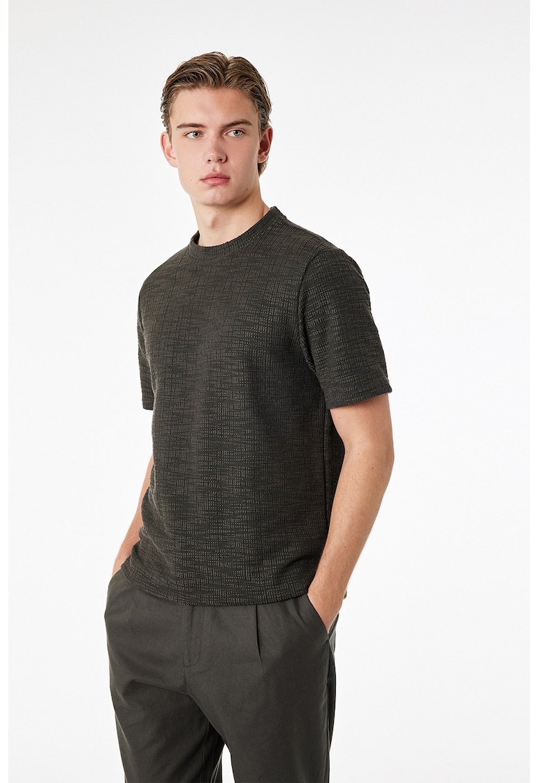 Tricou regular fit din amestec de bumbac - Maro pamantiu