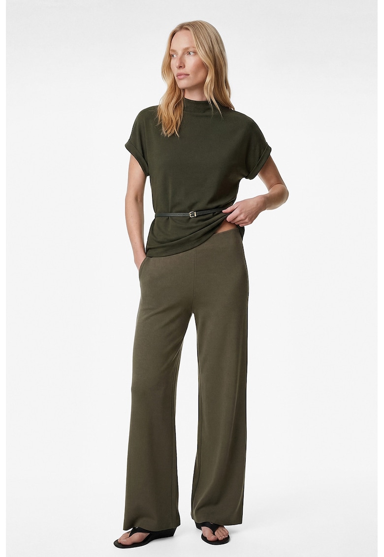 Bluza cu maneci scurte si curea - Kaki