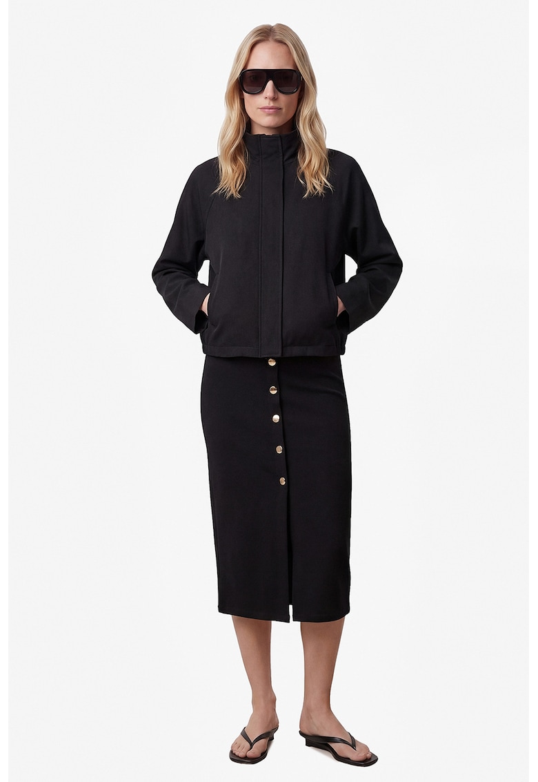 Fusta midi cambrata - Negru