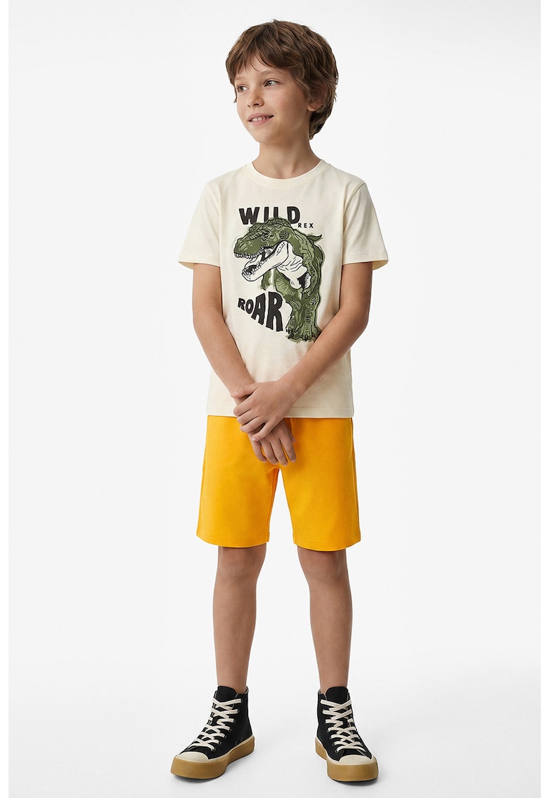 Tricou cu imprimeu T-Rex - Verde/Alb murdar