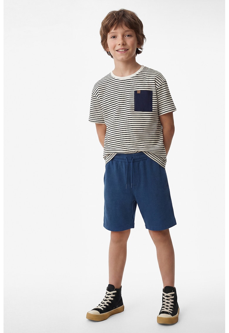 Pantaloni scurti de trening din bumbac - Albastru