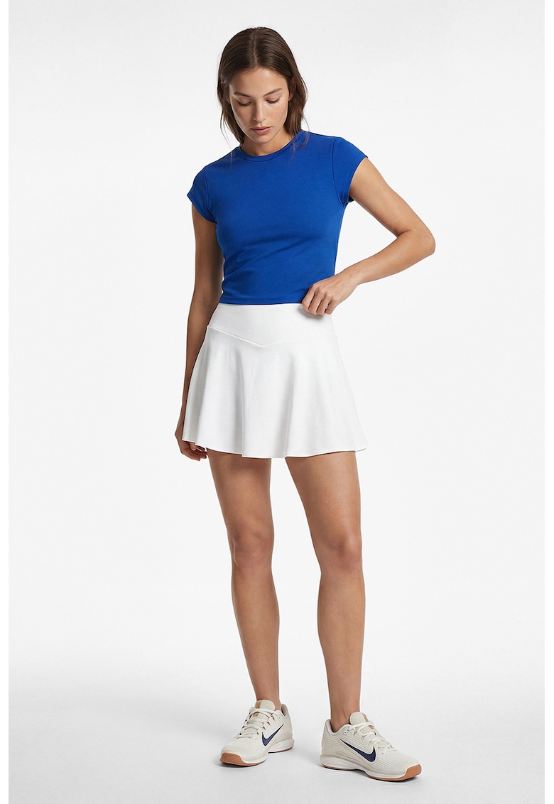 Tricou crop cambrat - Albastru safir