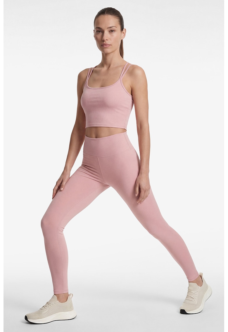Bustiera slim fit cu bretele incrucisate - Roz deschis