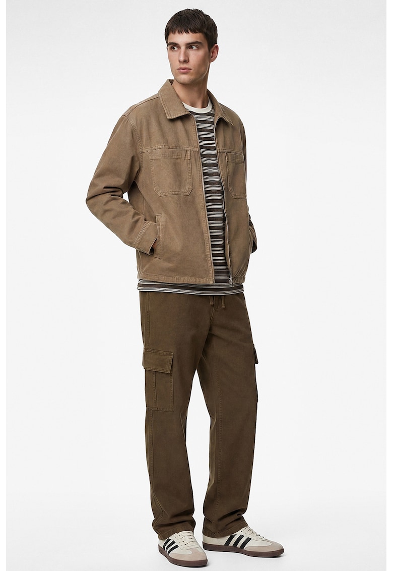 Pantaloni cargo cu snururi - Maro pamantiu