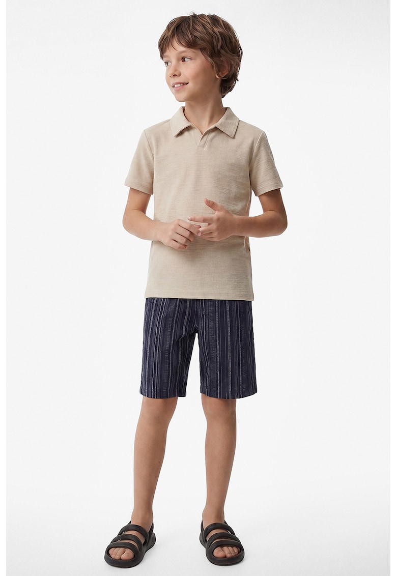 Pantaloni scurti cu dungi si snururi - Albastru ultramarin