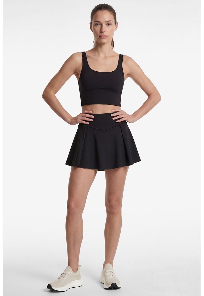 Top crop cu decolteu patrat - Negru