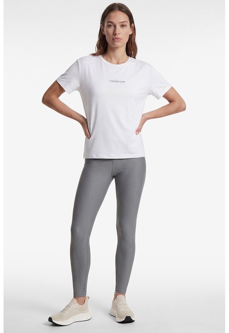 Tricou regular fit cu imprimeu text - Alb
