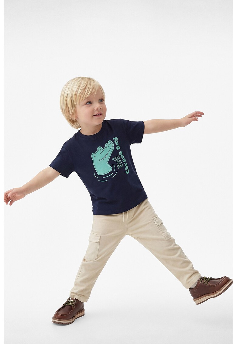 Tricou de bumbac cu imprimeu - Turcoaz/Albastru ultramarin