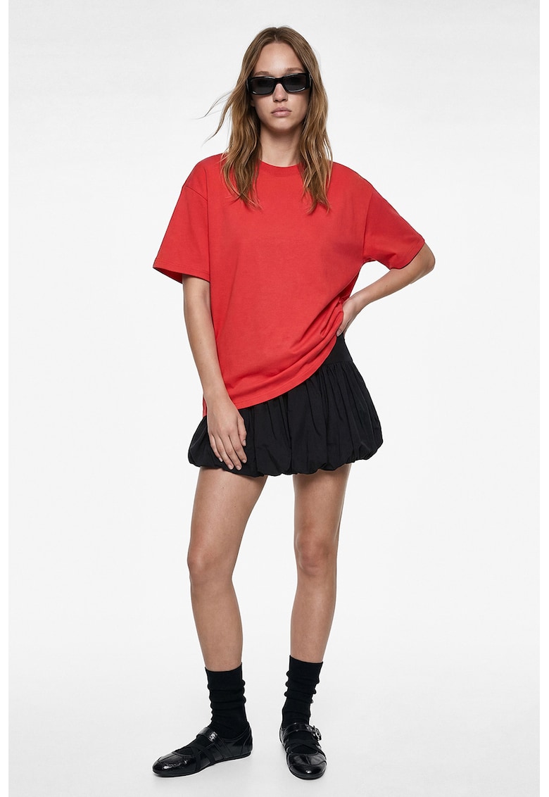 Tricou lejer de bumbac - Rosu vermillion