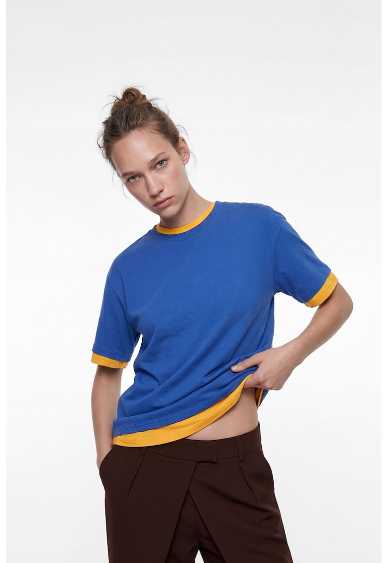 Tricou lejer de bumbac - Albastru royal
