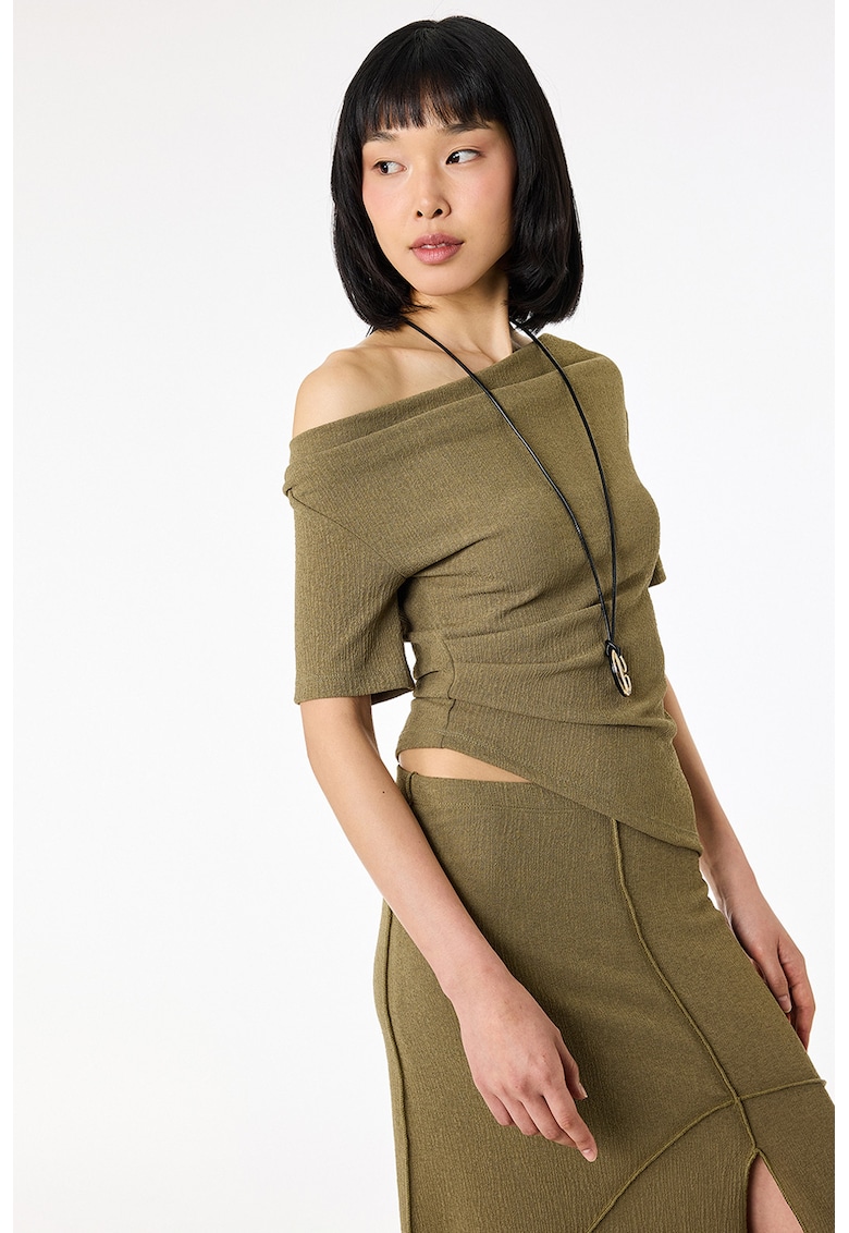 Tricou uni asimetrica - Kaki
