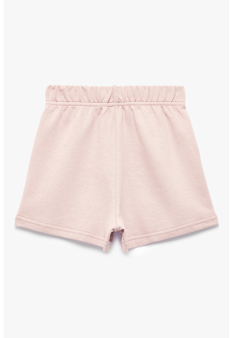 Pantaloni scurti de bumbac cu talie elastica - Nude rose