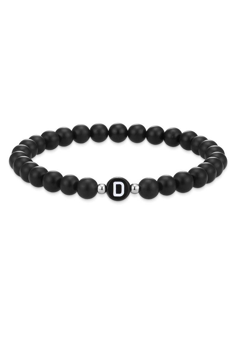 Bratara unisex cu margele de agat - Negru