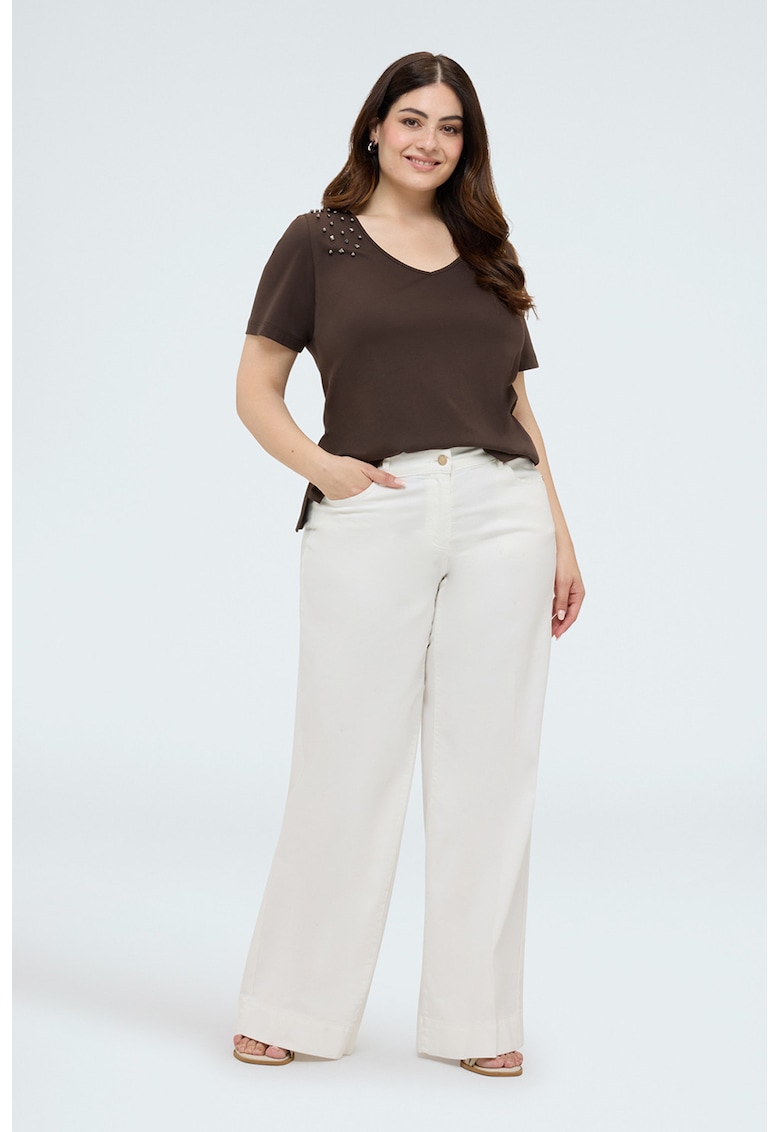 Tricou cu decolteu rotund - Maro inchis