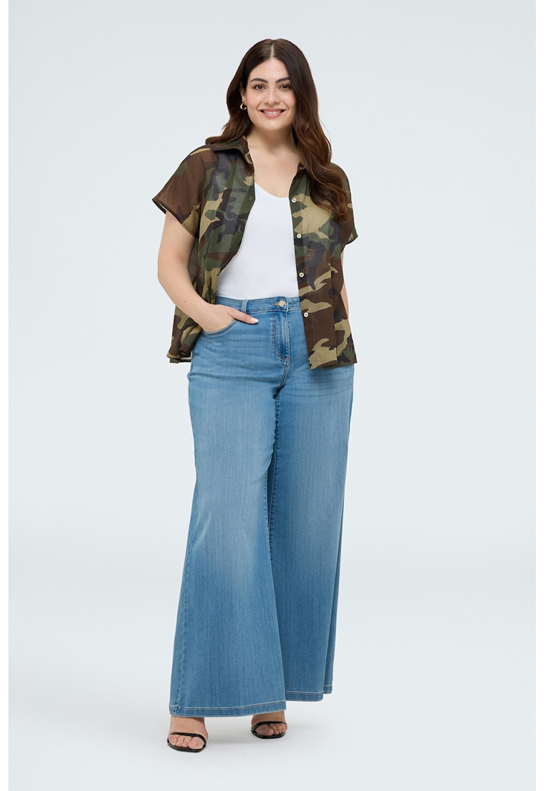 Bluza uni din amestec de bumbac - Alb optic